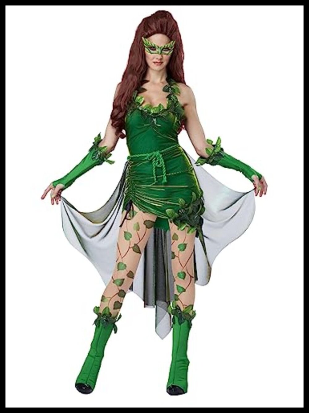 Adult Lethal Beauty Costume Halter Dress Mask Glovelettes Train